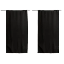 Vitrage occultant uni noir - 60x120cm - Noir