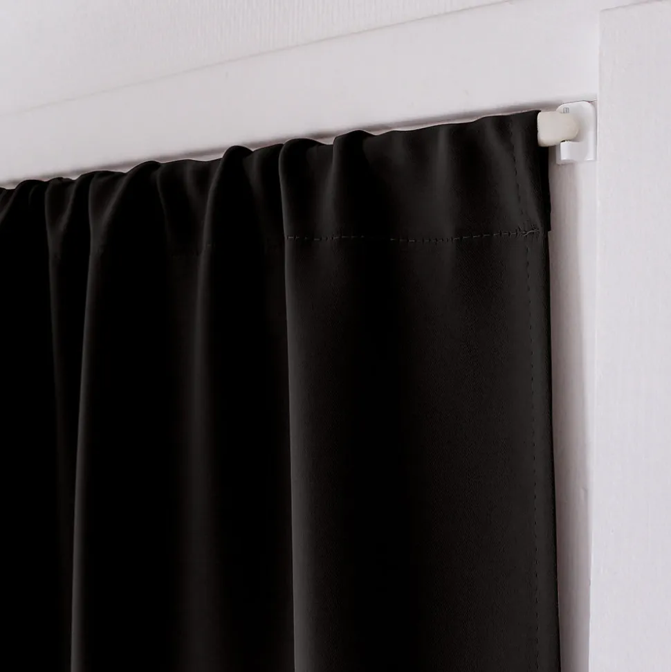 Vitrage occultant uni noir - 90x210cm - Noir