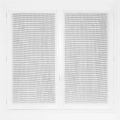 Vitrage tamisant filet passe-tringle finition ourlet blanc H.120 x l.60cm Rocle