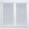 Vitrage tamisant Huka coloris blanc-gris H.190 x l.90cm
