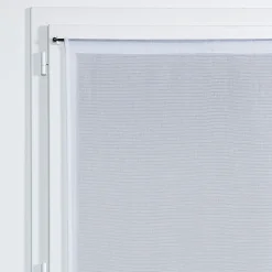 Vitrage tamisant Huka coloris blanc-gris H.190 x l.90cm