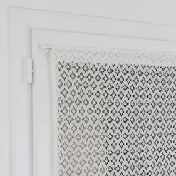 Vitrage tamisant passe-tringle Leslie aspect dentelle blanc H.190 x l.90cm Rocle