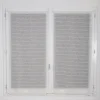 Vitrage tamisant rayures horizontales poly-lin passe-tringle Seraphine blanc H.90 x l.45cm Rocle