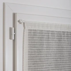 Vitrage tamisant rayures horizontales poly-lin passe-tringle Seraphine blanc H.190 x l.90cm Rocle