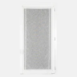 Vitrage tamisant uni avec bande de petits cœurs passe-tringle Mélodie blanc H.190 x l.90cm Rocle