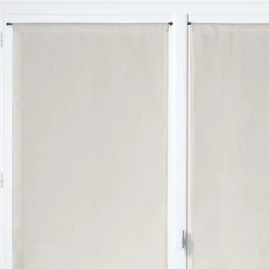 Vitrage tamisant uni poly-lin passe-tringle Gabin beige lin H.190 x l.70cm Rocle
