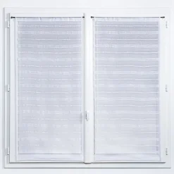 Vitrage tamisant Wakea coloris blanc H.190 x l.90cm