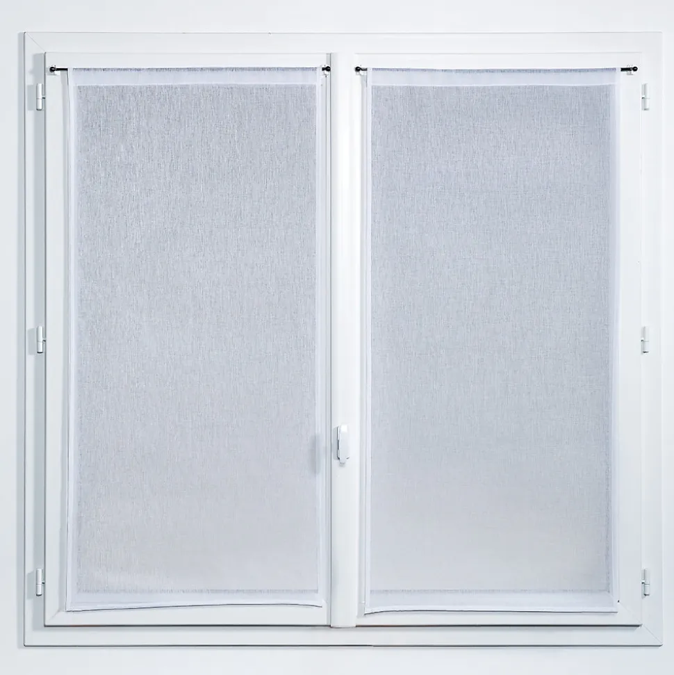 Vitrage tamisant Yena coloris blanc H.160 x l.60cm