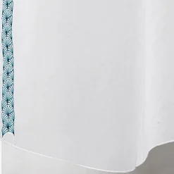 Vitrages Passe-tringles à la paire Brodés "PIERROT" - 58x120cm - Turquoise