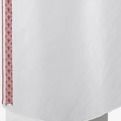 Vitrages Passe-tringles à la paire Brodés "PIERROT" - 58x120cm - Rouge