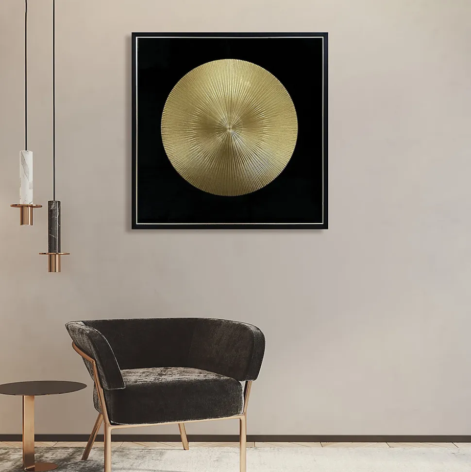 Vitrine décorative bong noir et doré l.60 x H.60 cm CM Creation