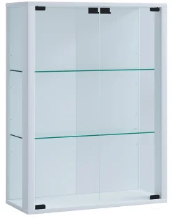 Vitrine murale Udina H. 80 x L. 60 x P. 25 cm Blanc