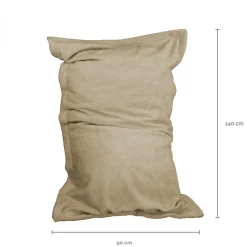 Vivezen - Pouf, fauteuil d'intérieur déhoussable - 90 x 140 cm - Sherpa - Beige - Vivezen