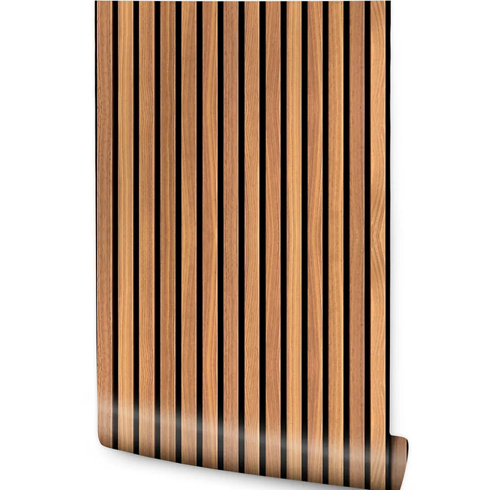 Vlieseline Papier Peint LAMELLES Imitation Bois Pour Salon 53cm x 300cm