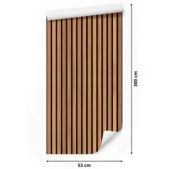 Vlieseline Papier Peint LAMELLES Imitation Bois Pour Salon 53cm x 300cm