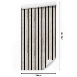 Vlieseline Papier Peint Pour Salon PLANCHES Lamelles Lambris 3D 53cm x 300cm