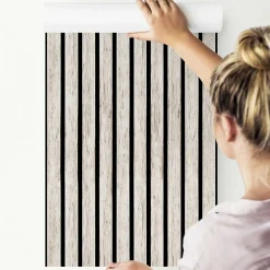 Vlieseline Papier Peint Pour Salon PLANCHES Lamelles Lambris 3D 53cm x 300cm