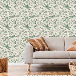 Vlieseline Papier Peint Photo LIBELLULE Fleurs Feuilles Pour Chambre