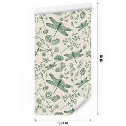 Vlieseline Papier Peint Photo LIBELLULE Fleurs Feuilles Pour Chambre