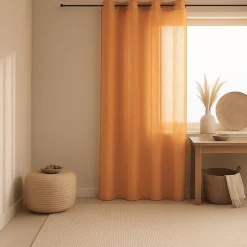 Voilage - Effet lin fluide (140x240 cm - Jaune Ocre)