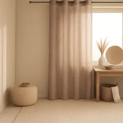 Voilage - Effet lin fluide (140x240 cm - Beige)