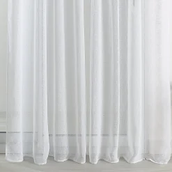 Voilage - Effet lin à galon fronceur (240x240 cm - Blanc)