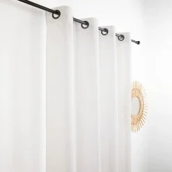 Voilage - Effet naturel avec fils en relief (145x240 cm - Ecru)