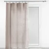 Voilage à anneaux 140 x 240 cm Voile tissé Milza Noisette