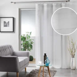 Voilage à anneaux 140 x 240 cm Voile tissé Milza Blanc