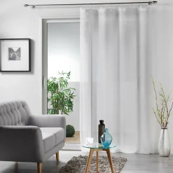 Voilage à anneaux 140 x 240 cm Voile tissé Milza Blanc