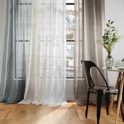 Voilage à œillets 140 x 240 cm Voile sablé Lissea Naturel