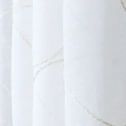 Voilage à œillets Ambre broderie vague blanc ivoire L.260 x l.140cm Rocle