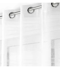 Voilage à œillets effet blanc tissé - 140x240cm - Blanc