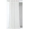Voilage à œillets effet lin Meli broderie noir, blanc L.240 x l.140cm Rocle