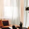 Voilage à œillets en coton blanc 105x250