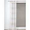 Voilage à œillets Grace broderie rayuré blanc ivoire L.260 x l.140cm Rocle