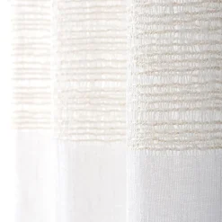 Voilage à œillets Grace broderie rayuré blanc ivoire L.260 x l.140cm Rocle