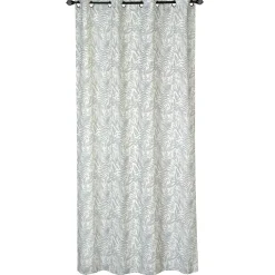 Voilage à œillets imprimé feuillage gris L.240 x l.140cm Dylrev