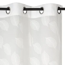 Voilage à œillets imprimé feuillage blanc L.240 x l.140cm Dylrev