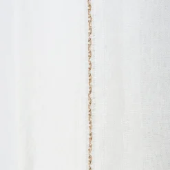 Voilage à œillets Laurène broderie rayuré blanc L.240 x l.140cm Rocle