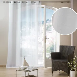 Voilage à œillets métal 140 x 240 cm Luminette unie Luminea Blanc
