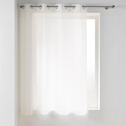 Voilage à œillets petite hauteur 140 x 180 cm Voile tissé Carlin Blanc
