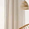 Voilage à œillets poly-lin Sarah l.145 x H.260 cm rayé beige