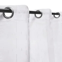 Voilage à œillets étamine effet fils coupés blanc L.285 x l.240cm Dylrev