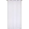 Voilage à œillets étamine effet fils coupés blanc L.240 x l.140cm Dylrev