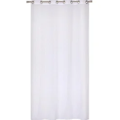 Voilage à œillets étamine effet fils coupés blanc L.240 x l.240cm Dylrev