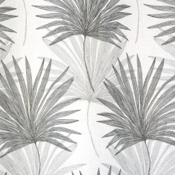 Voilage à œillets étamine imprimé feuillage gris L.240 x l.140cm Dylrev