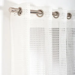 Voilage à œillets Waska effet cannage blanc ivoire L.240 x l.140cm Rocle