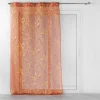 Voilage à oeillets 140 x 240 cm imprimé métallisé Belflor Terracotta/Or