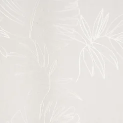 Voilage à oeillets broderie feuillage blanc cassé L.240 x l.140cm Dylrev